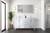 Lexora Jacques 60" White Double Vanity Cabinet, White Quartz Top, White Square Sinks and no Mirror