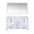 Lexora LJ342260DAWQM58 Jacques 60" White Double Vanity Cabinet, White Quartz Top, White Square Sinks and 58" Mirror
