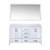 Lexora Jacques 60" White Double Vanity Cabinet, White Quartz Top, White Square Sinks and 58" Mirror