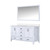 Lexora LJ342260DAWQM58 Jacques 60" White Double Vanity Cabinet, White Quartz Top, White Square Sinks and 58" Mirror