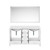 Lexora LJ342260DAWQM58 Jacques 60" White Double Vanity Cabinet, White Quartz Top, White Square Sinks and 58" Mirror