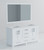 Lexora Jacques 60" White Double Vanity Cabinet, White Quartz Top, White Square Sinks and 58" Mirror