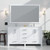 Lexora LJ342260DAWQM58 Jacques 60" White Double Vanity Cabinet, White Quartz Top, White Square Sinks and 58" Mirror