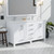 Lexora LJ342260DAWQM58 Jacques 60" White Double Vanity Cabinet, White Quartz Top, White Square Sinks and 58" Mirror