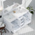 Lexora LJ342260DAWQM58 Jacques 60" White Double Vanity Cabinet, White Quartz Top, White Square Sinks and 58" Mirror
