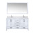 Lexora LJ342260DAWQM58F Jacques 60" White Double Vanity Cabinet, White Quartz Top, White Square Sinks and 58" Mirror w/ Faucets