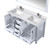Lexora LJ342260DAWQM58F Jacques 60" White Double Vanity Cabinet, White Quartz Top, White Square Sinks and 58" Mirror w/ Faucets
