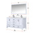 Lexora LJ342260DAWQM58F Jacques 60" White Double Vanity Cabinet, White Quartz Top, White Square Sinks and 58" Mirror w/ Faucets