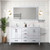 Lexora LJ342260DAWQM58F Jacques 60" White Double Vanity Cabinet, White Quartz Top, White Square Sinks and 58" Mirror w/ Faucets