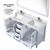 Lexora LJ342260DAWQM58F Jacques 60" White Double Vanity Cabinet, White Quartz Top, White Square Sinks and 58" Mirror w/ Faucets