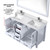 Lexora Jacques 60" White Double Vanity Cabinet, White Quartz Top, White Square Sinks and 58" Mirror w/ Faucets