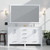 Lexora LJ342260DAWQM58F Jacques 60" White Double Vanity Cabinet, White Quartz Top, White Square Sinks and 58" Mirror w/ Faucets