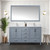 Lexora LJ342260DBWQ000 Jacques 60" Dark Grey Double Vanity Cabinet, White Quartz Top, White Square Sinks and no Mirror