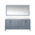 Lexora Jacques 60" Dark Grey Double Vanity Cabinet, White Quartz Top, White Square Sinks and 58" Mirror