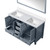 Lexora LJ342260DBWQM58 Jacques 60" Dark Grey Double Vanity Cabinet, White Quartz Top, White Square Sinks and 58" Mirror