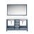 Lexora Jacques 60" Dark Grey Double Vanity Cabinet, White Quartz Top, White Square Sinks and 58" Mirror