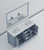 Lexora LJ342260DBWQM58 Jacques 60" Dark Grey Double Vanity Cabinet, White Quartz Top, White Square Sinks and 58" Mirror