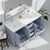 Lexora LJ342260DBWQM58 Jacques 60" Dark Grey Double Vanity Cabinet, White Quartz Top, White Square Sinks and 58" Mirror