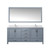 Lexora LJ342260DBWQM58F Jacques 60" Dark Grey Double Vanity Cabinet, White Quartz Top, White Square Sinks and 58" Mirror w/ Faucets