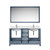 Lexora LJ342260DBWQM58F Jacques 60" Dark Grey Double Vanity Cabinet, White Quartz Top, White Square Sinks and 58" Mirror w/ Faucets