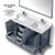 Lexora LJ342260DBWQM58F Jacques 60" Dark Grey Double Vanity Cabinet, White Quartz Top, White Square Sinks and 58" Mirror w/ Faucets
