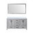 Lexora Jacques 60" Distressed Grey Double Vanity Cabinet, White Quartz Top, White Square Sinks and 58" Mirror