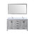 Lexora LJ342260DDWQM58F Jacques 60" Distressed Grey Double Vanity Cabinet, White Quartz Top, White Square Sinks and 58" Mirror w/ Faucets