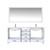 Lexora  LJ342272DAWQM70 Jacques 72" White Double Vanity, White Quartz Top, White Square Sinks and 70" Mirror