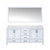 Lexora LJ342272DAWQM70 Jacques 72" White Double Vanity Cabinet, White Quartz Top, White Square Sinks and 70" Mirror