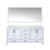 Lexora LJ342272DAWQM70 Jacques 72" White Double Vanity Cabinet, White Quartz Top, White Square Sinks and 70" Mirror