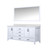 Lexora LJ342272DAWQM70 Jacques 72" White Double Vanity Cabinet, White Quartz Top, White Square Sinks and 70" Mirror