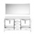 Lexora LJ342272DAWQM70 Jacques 72" White Double Vanity Cabinet, White Quartz Top, White Square Sinks and 70" Mirror