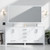 Lexora LJ342272DAWQM70 Jacques 72" White Double Vanity Cabinet, White Quartz Top, White Square Sinks and 70" Mirror