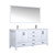 Lexora  LJ342272DAWQM70F Jacques 72" White Double Vanity, White Quartz Top, White Square Sinks and 70" Mirror w/ Faucets