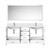Lexora Jacques 72" White Double Vanity Cabinet, White Quartz Top, White Square Sinks and 70" Mirror w/ Faucets