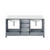 Lexora Jacques 72" Dark Grey Double Vanity Cabinet, White Quartz Top, White Square Sinks and no Mirror