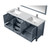 Lexora  LJ342272DBWQM70 Jacques 72" Dark Grey Double Vanity, White Quartz Top, White Square Sinks and 70" Mirror