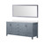 Lexora LJ342272DBWQM70 Jacques 72" Dark Grey Double Vanity Cabinet, White Quartz Top, White Square Sinks and 70" Mirror