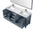 Lexora LJ342272DBWQM70F Jacques 72" Dark Grey Double Vanity Cabinet, White Quartz Top, White Square Sinks and 70" Mirror w/ Faucets