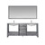 Lexora  LJ342272DDWQM70 Jacques 72" Distressed Grey Double Vanity, White Quartz Top, White Square Sinks and 70" Mirror