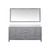 Lexora Jacques 72" Distressed Grey Double Vanity Cabinet, White Quartz Top, White Square Sinks and 70" Mirror