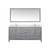 Lexora LJ342272DDWQM70F Jacques 72" Distressed Grey Double Vanity Cabinet, White Quartz Top, White Square Sinks and 70" Mirror w/ Faucets