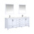 Lexora  LJ342280DAWQM30 Jacques 80" White Double Vanity, White Quartz Top, White Square Sinks and 30" Mirrors