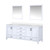 Lexora LJ342280DAWQM30 Jacques 80" White Double Vanity Cabinet, White Quartz Top, White Square Sinks and 30" Mirrors