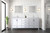 Lexora LJ342280DAWQM30 Jacques 80" White Double Vanity Cabinet, White Quartz Top, White Square Sinks and 30" Mirrors