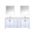 Lexora LJ342280DAWQM30F Jacques 80" White Double Vanity Cabinet, White Quartz Top, White Square Sinks and 30" Mirrors w/ Faucets