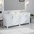 Lexora Jacques 80" White Double Vanity Cabinet, White Quartz Top, White Square Sinks and 30" Mirrors w/ Faucets