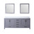 Lexora LJ342280DBWQM30 Jacques 80" Dark Grey Double Vanity Cabinet, White Quartz Top, White Square Sinks and 30" Mirrors