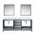 Lexora LJ342280DBWQM30 Jacques 80" Dark Grey Double Vanity Cabinet, White Quartz Top, White Square Sinks and 30" Mirrors