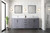 Lexora Jacques 80" Dark Grey Double Vanity Cabinet, White Quartz Top, White Square Sinks and 30" Mirrors